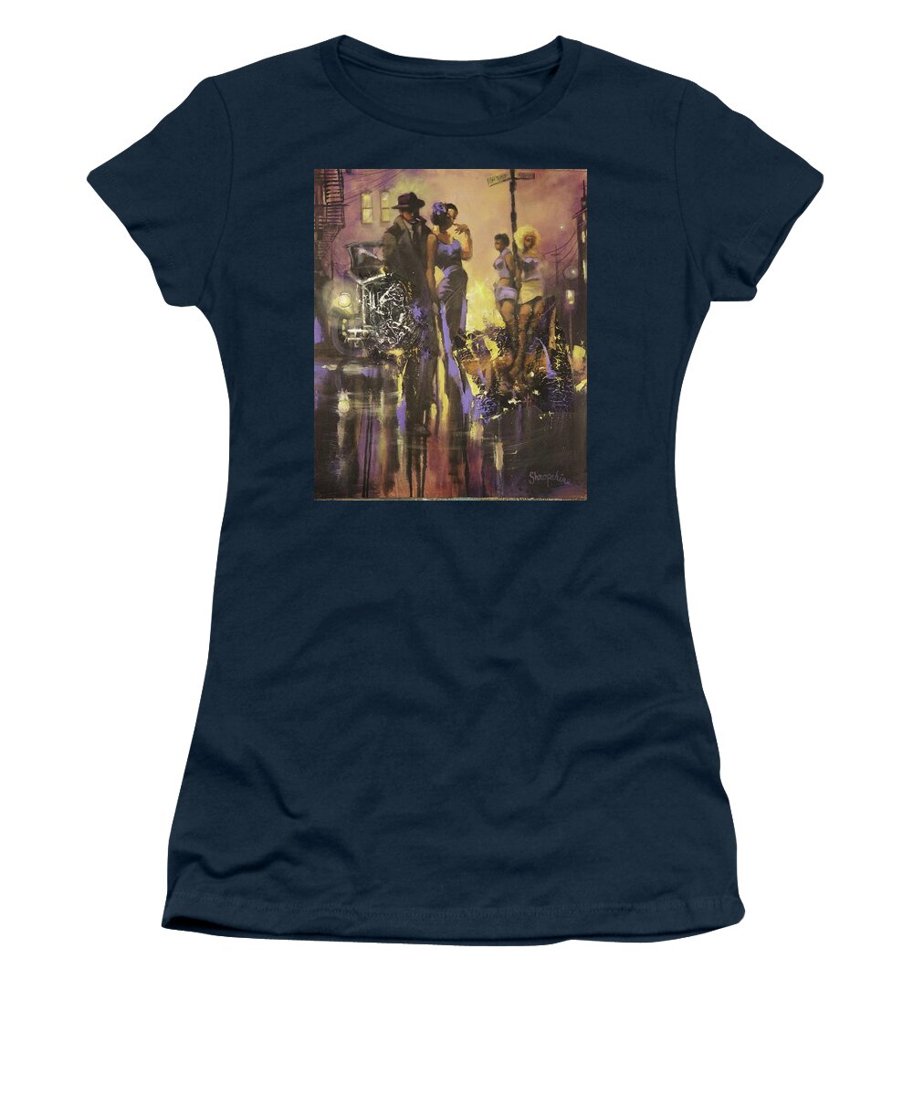 Gangsters Women's T-Shirt featuring the painting A Gangsters Life by Tom Shropshire