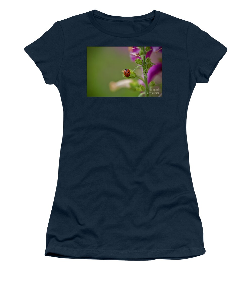 Ladybug Women's T-Shirt featuring the photograph A Garden Guest by Lara Morrison