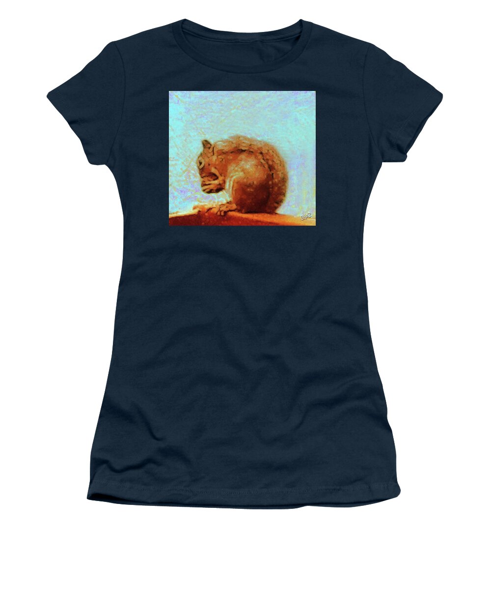 Animals Women's T-Shirt featuring the painting A Nutty Lunch by CHAZ Daugherty