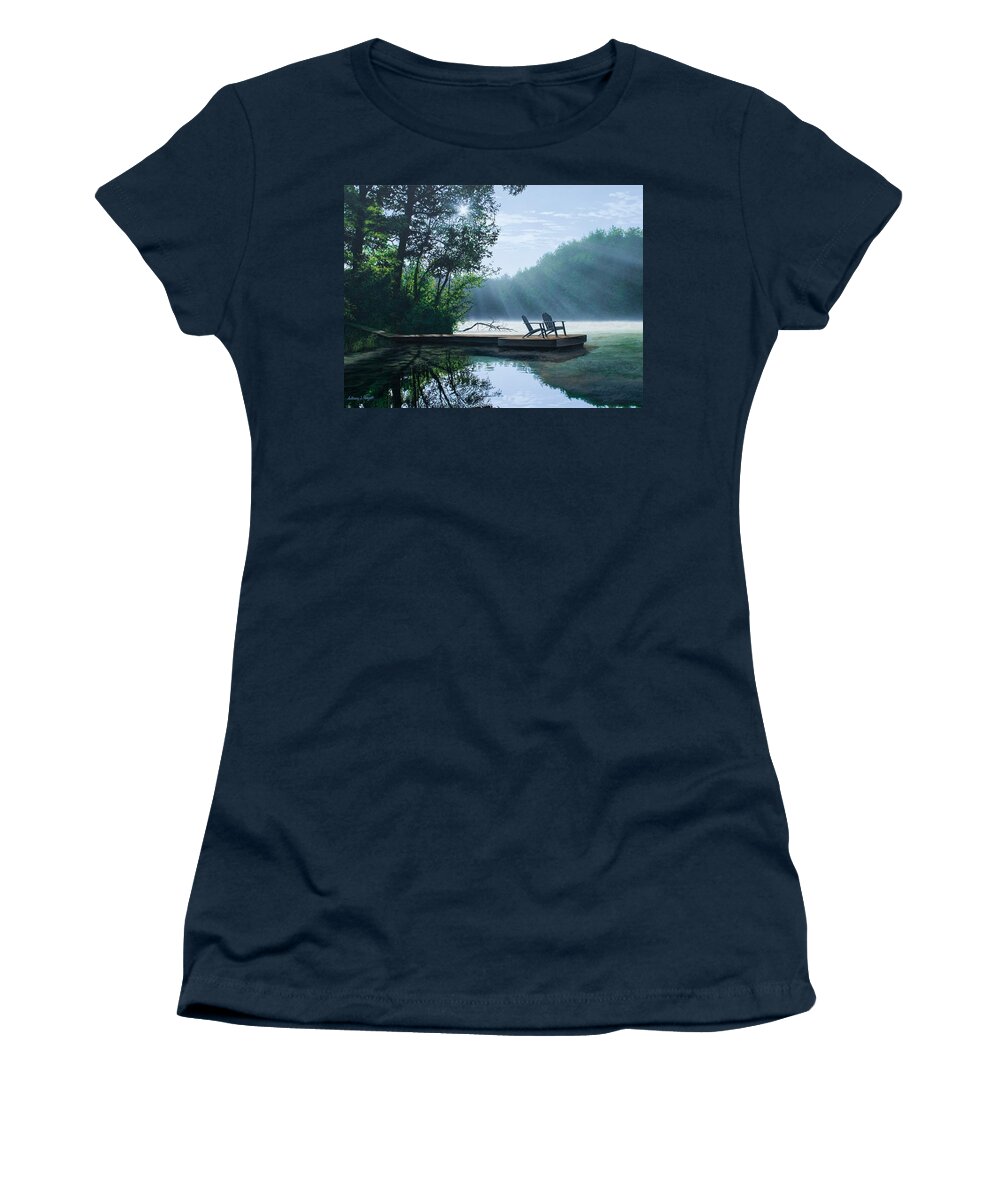 Landscape Women's T-Shirt featuring the painting A Place to Ponder by Anthony Padgett