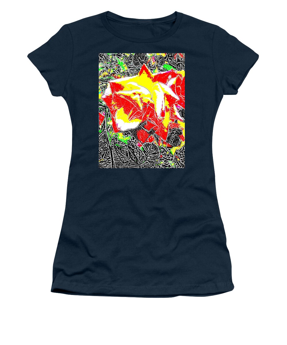 Rose Women's T-Shirt featuring the digital art A Rose Is by Tim Allen