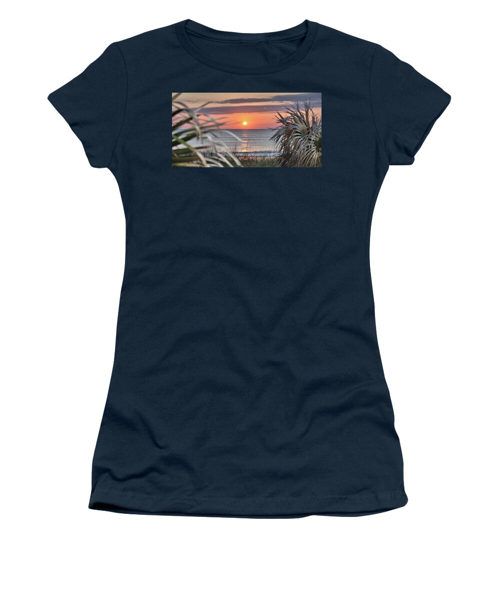 15153 Women's T-Shirt featuring the photograph A Satellite Beach Sunrise by Gordon Elwell