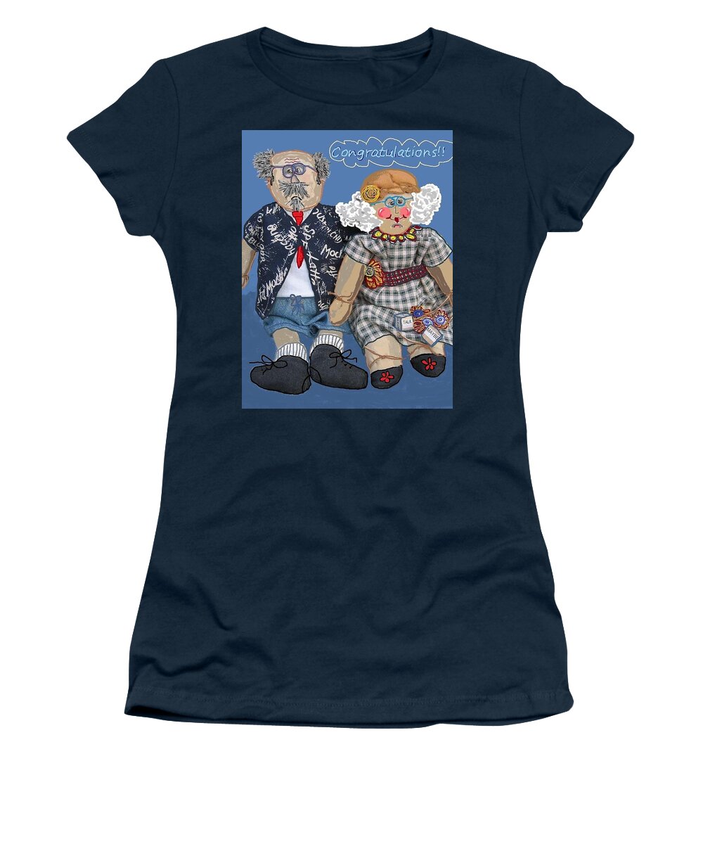 Old Women's T-Shirt featuring the mixed media A Special Occasion by Suzanne Theis