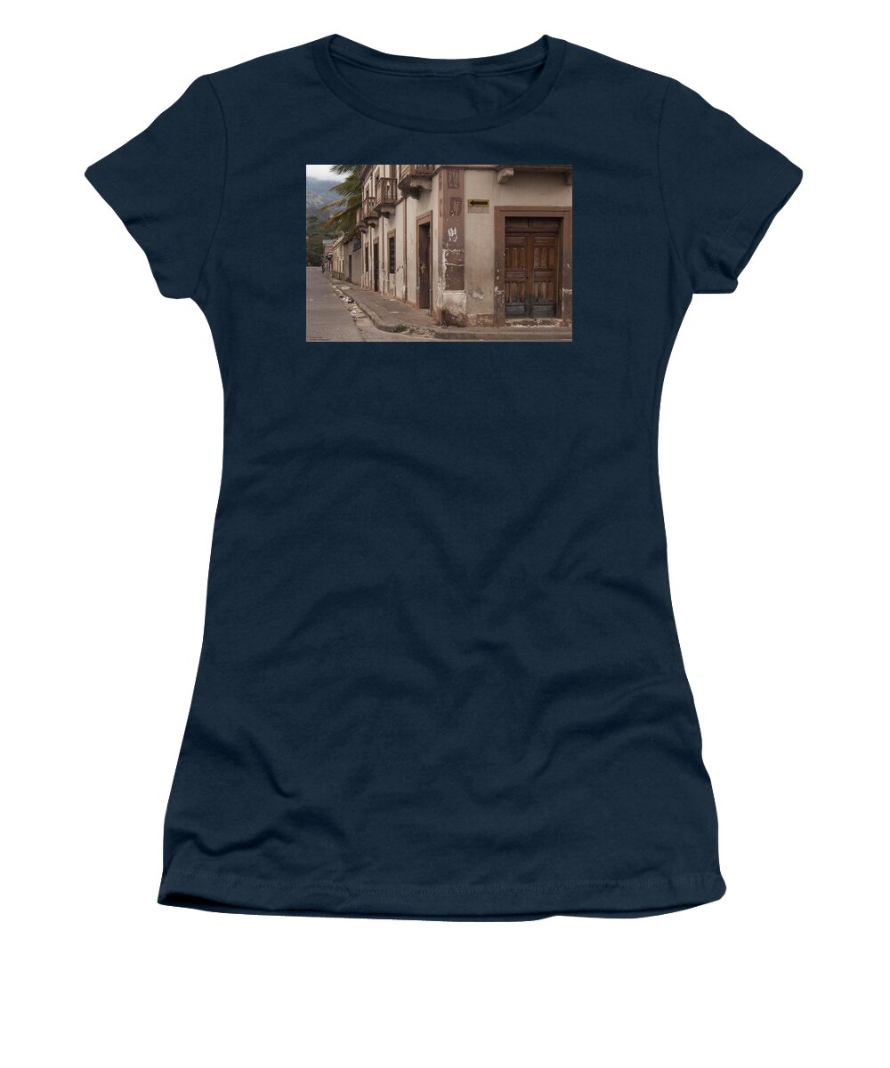 Town Women's T-Shirt featuring the photograph A Street Corner In La Paz by Hany J