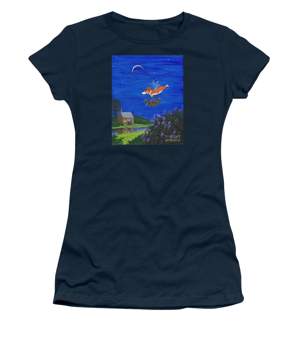 Print Women's T-Shirt featuring the painting A Surprise For Morning by Margaryta Yermolayeva