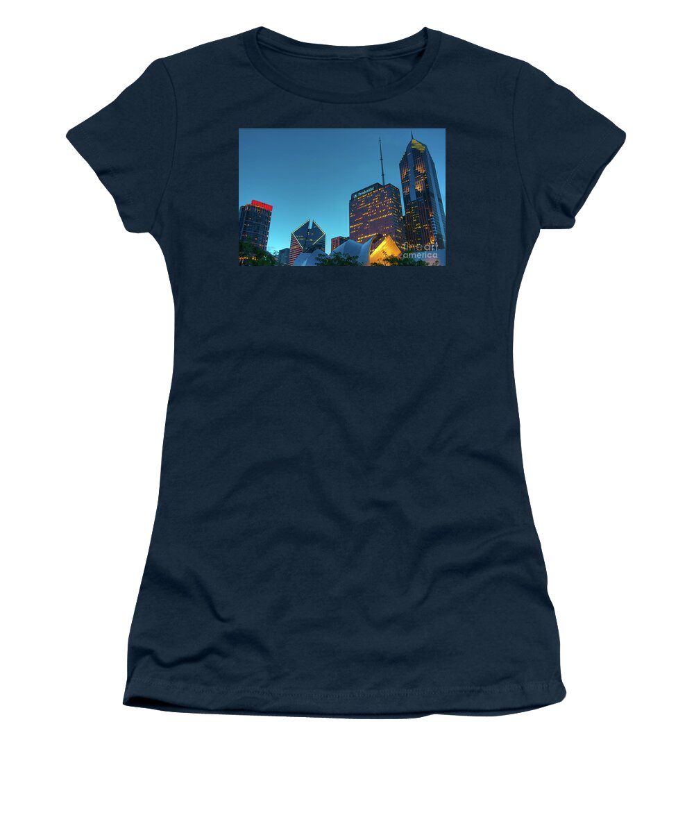 Chicago Women's T-Shirt featuring the photograph A View from Millenium Park by David Levin