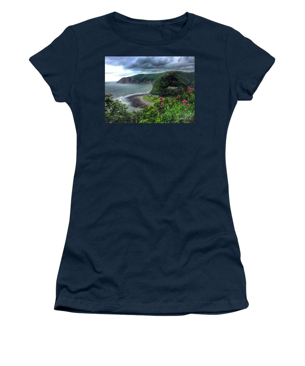 Lynmouth Women's T-Shirt featuring the photograph A View of Lynmouth 2 by Joan-Violet Stretch