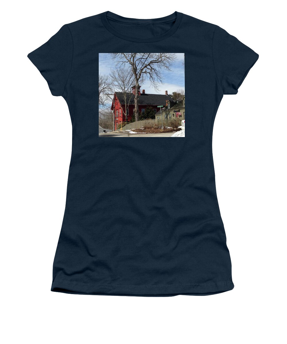 Kittery Women's T-Shirt featuring the photograph a village in Maine by Mark Alesse
