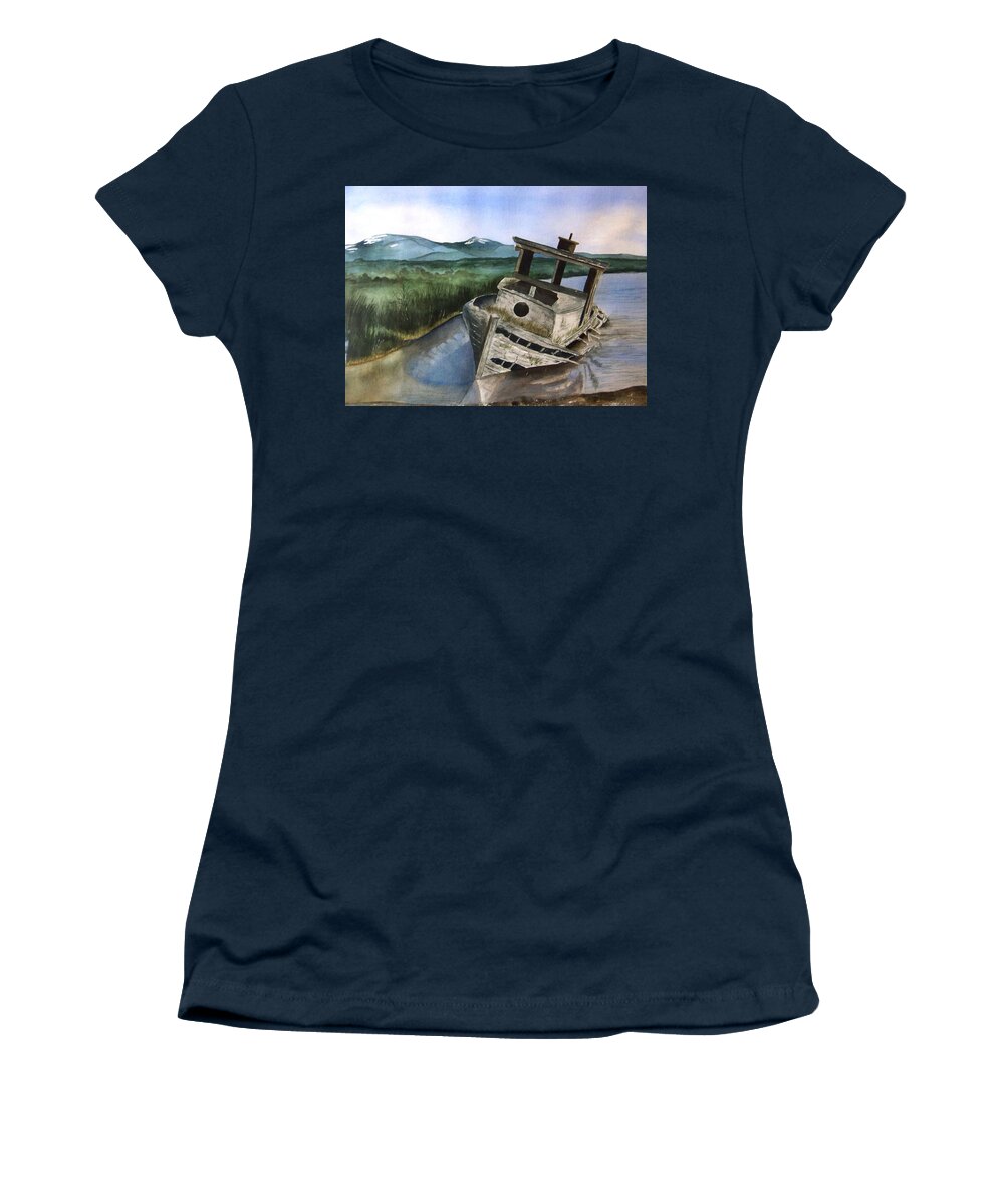 Watercolor Women's T-Shirt featuring the painting Abandoned by Brenda Owen