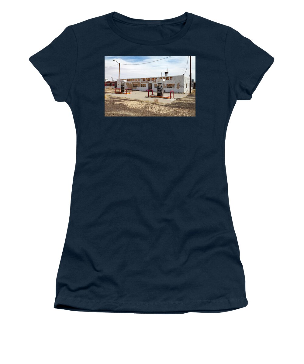 Route 66 Women's T-Shirt featuring the photograph Abandoned Twin Arrows Trading Post on Route 66 by Rick Pisio