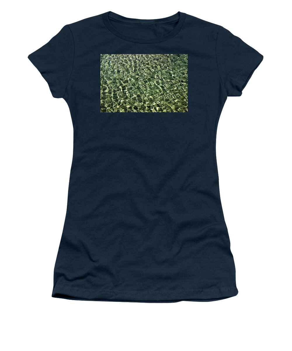 Usa Women's T-Shirt featuring the photograph Abstract Lake Reflections by LeeAnn McLaneGoetz McLaneGoetzStudioLLCcom