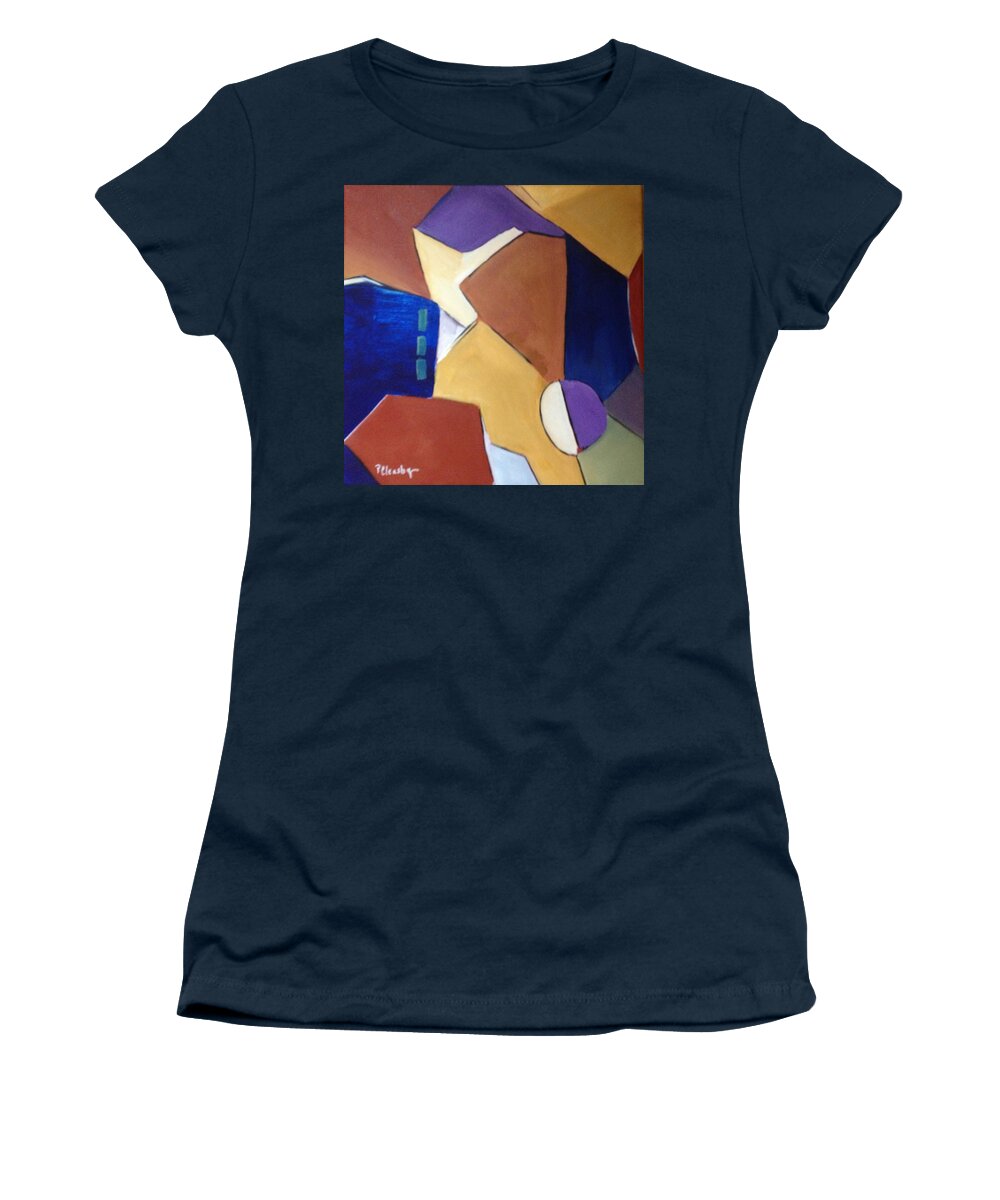 Abstract Women's T-Shirt featuring the painting Abstract Square by Patricia Cleasby