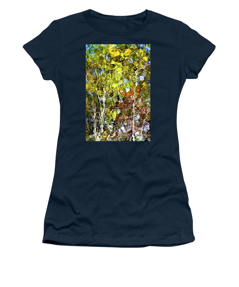 Abstract Women's T-Shirt featuring the photograph Abstract Tree Reflection by Christina Rollo