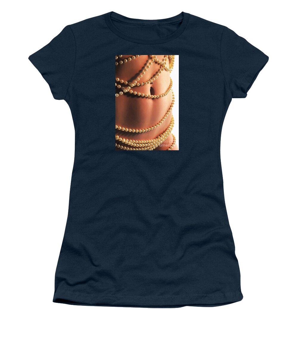Artistic Women's T-Shirt featuring the photograph Adorned with Pearls by Robert WK Clark