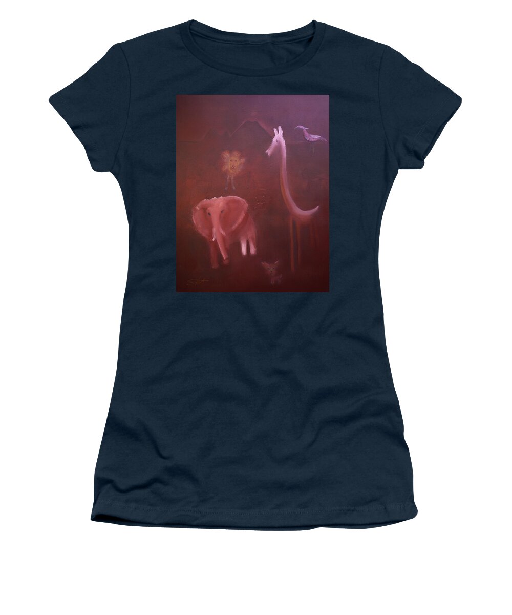 Elephant Women's T-Shirt featuring the painting African Elephant by Charles Stuart
