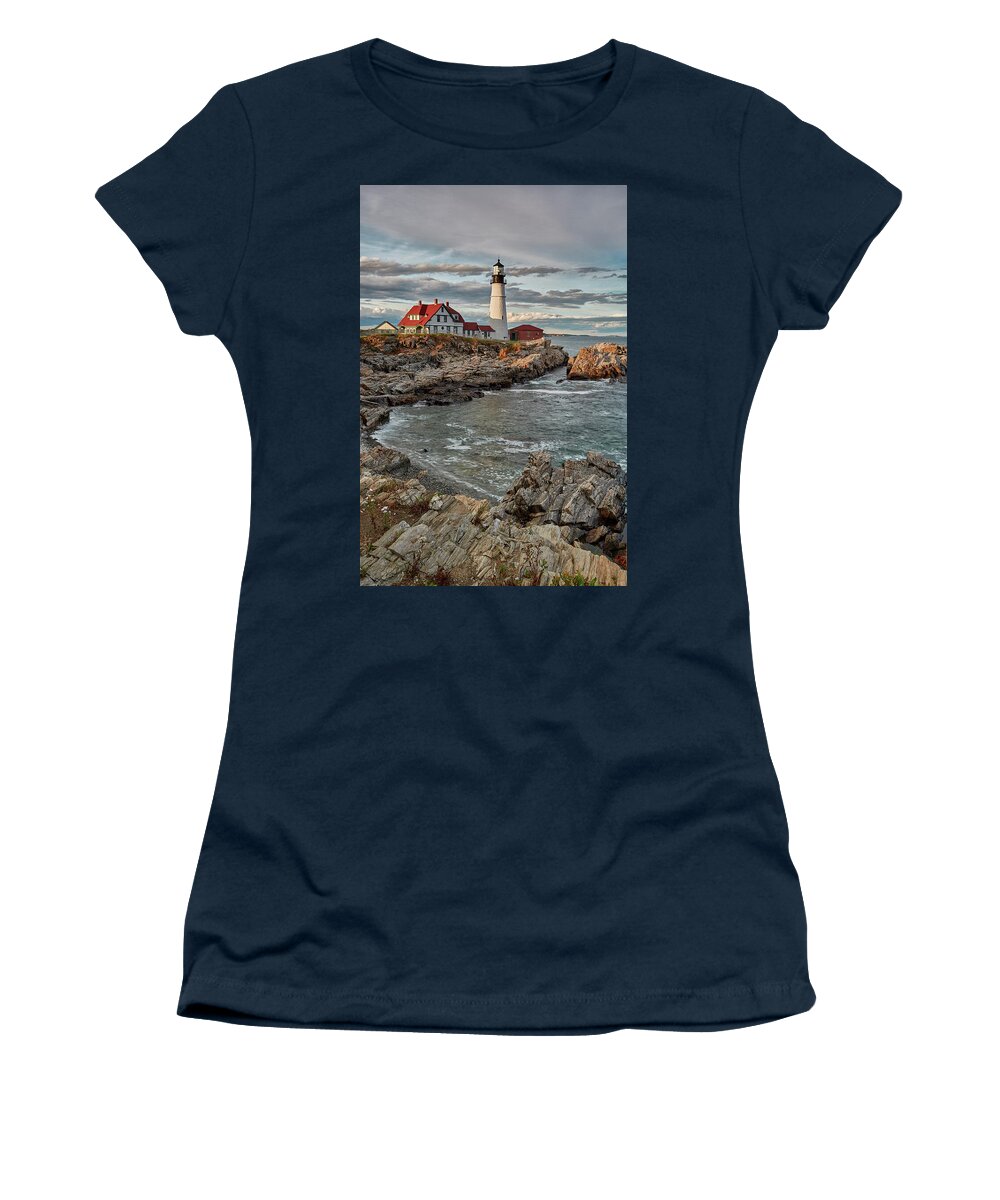 Jon Evan Glaser Women's T-Shirt featuring the photograph Afternoon Light at Cape Neddick by Jon Glaser