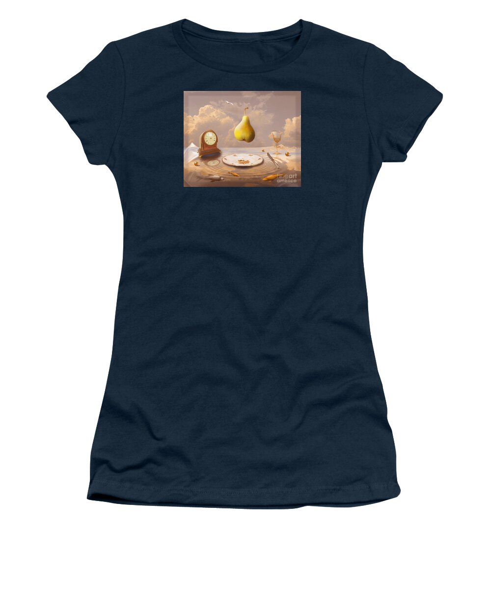 Surrealism Women's T-Shirt featuring the drawing Afternoon tea by Alexa Szlavics