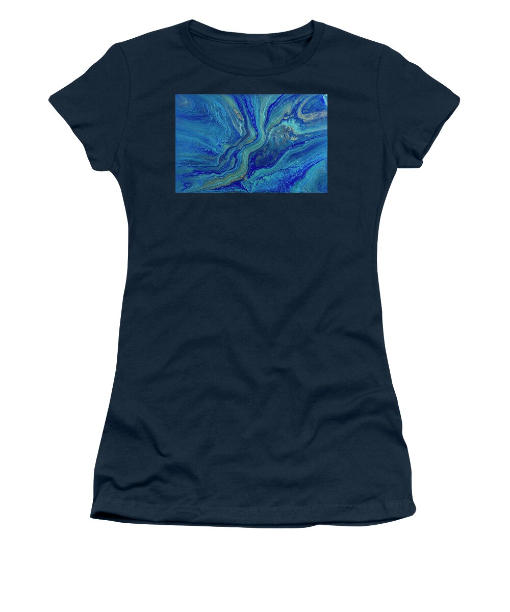 Blue Women's T-Shirt featuring the digital art Agate by Jennifer Walsh