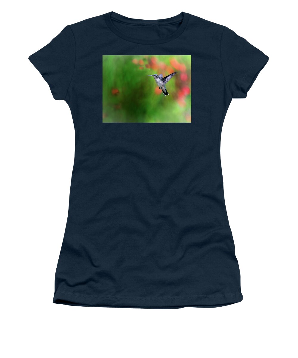 Hummingbird Women's T-Shirt featuring the photograph Air Aerobics by Art Cole