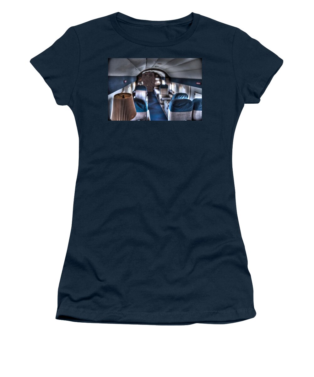 Beech Model 18 Women's T-Shirt featuring the photograph Airplane Interior by Richard Gehlbach