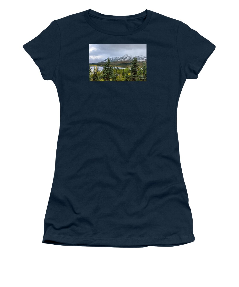 2015 Women's T-Shirt featuring the photograph Alaska Mountain Range View by Mary Carol Story