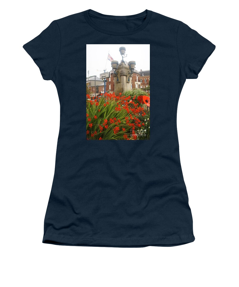 Poppies Women's T-Shirt featuring the photograph Albert Village Square by Therese Alcorn