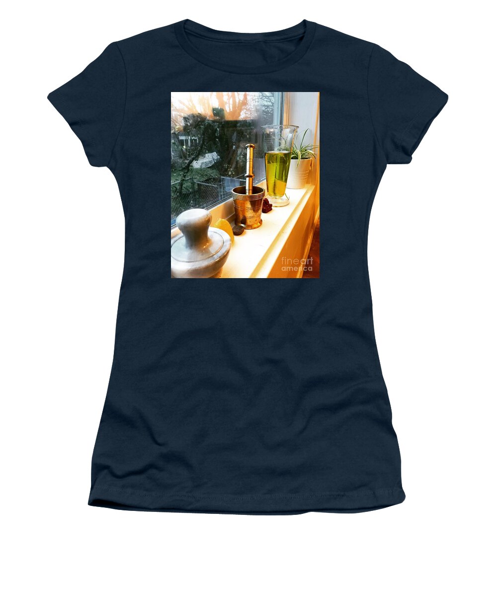 Alchemy Women's T-Shirt featuring the photograph Alchemy and Oils by LeLa Becker