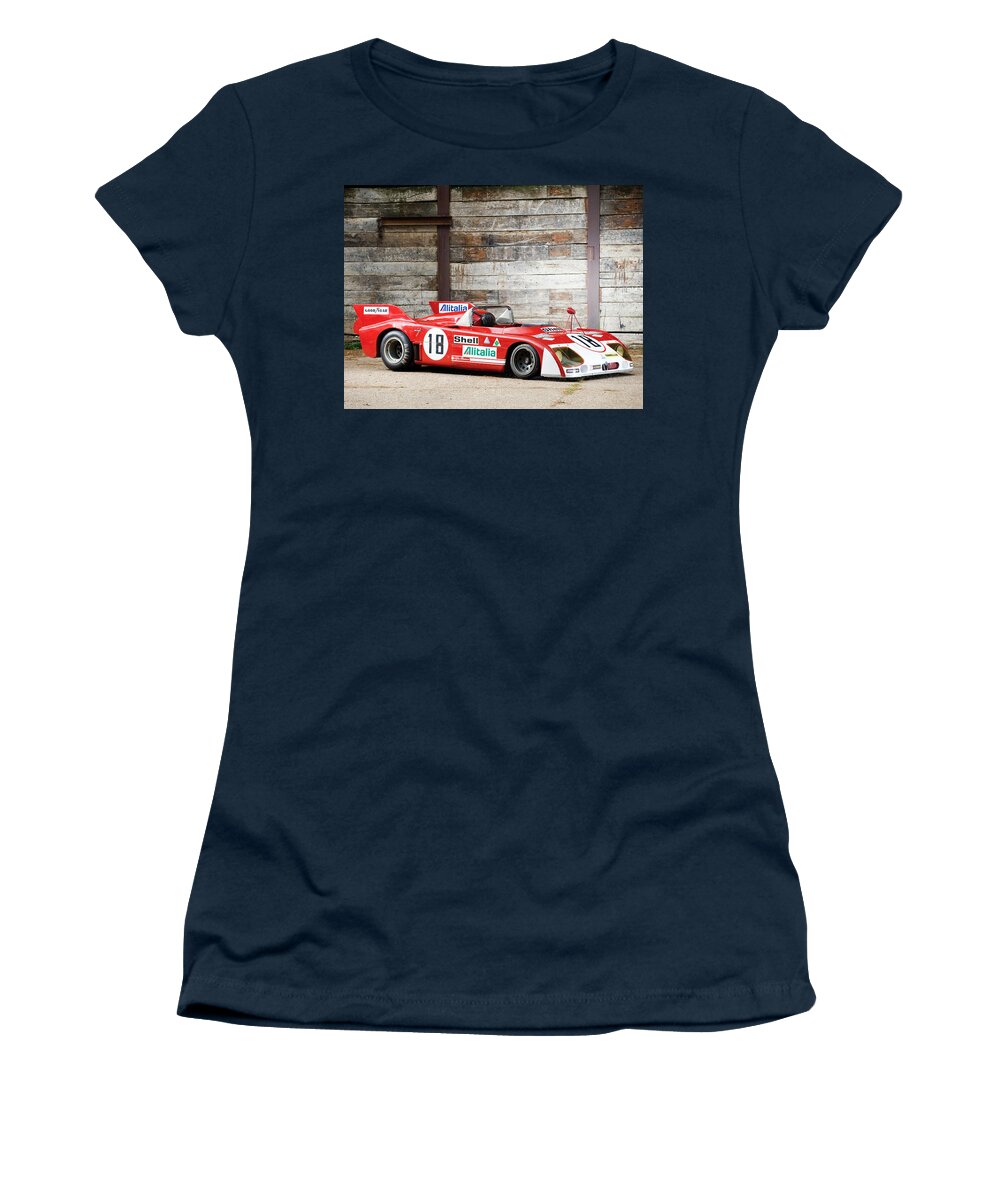 Alfa Romeo Tipo 33 Women's T-Shirt featuring the photograph Alfa Romeo Tipo 33 by Jackie Russo