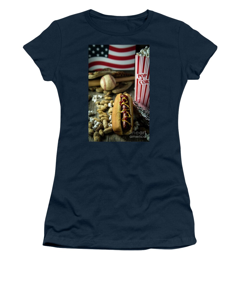 Game Women's T-Shirt featuring the photograph All American Baseball by Deborah Klubertanz