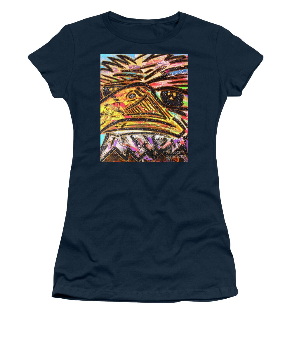 Acrylic Women's T-Shirt featuring the painting American Eagle by Odalo Wasikhongo