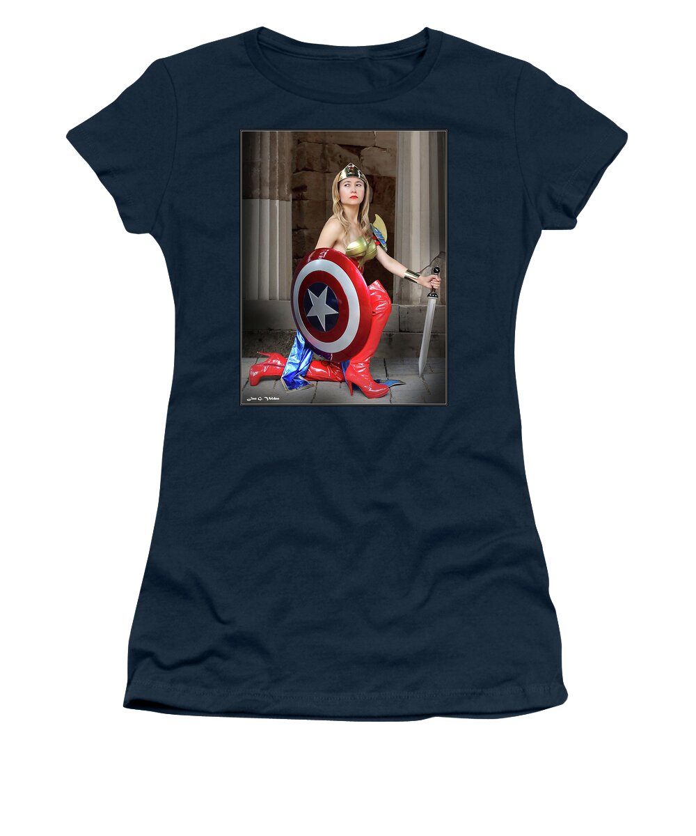 Captain America Women's T-Shirt featuring the photograph American Shield by Jon Volden