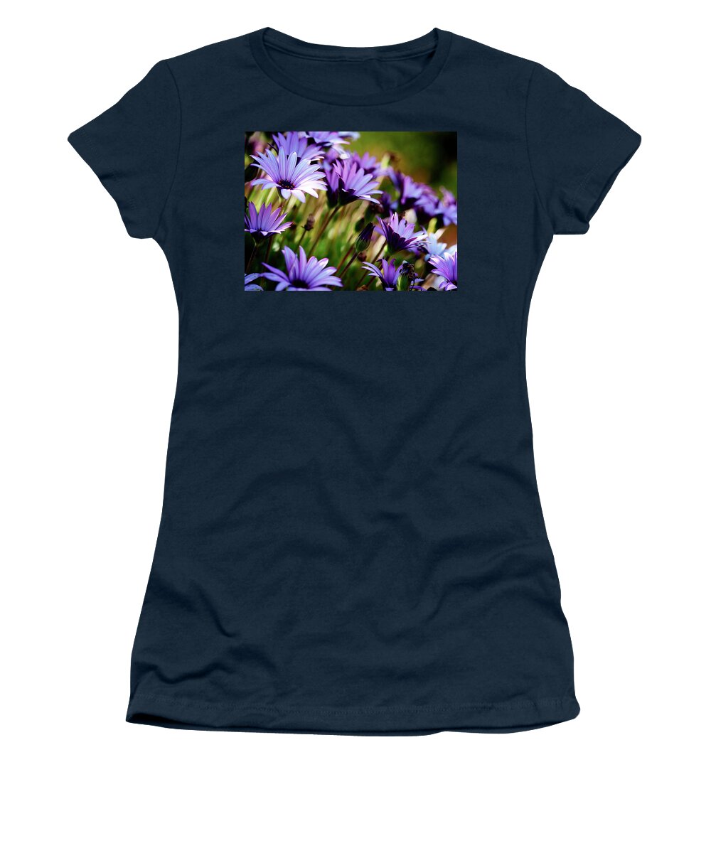 Purple Women's T-Shirt featuring the photograph Among the flowers by Camille Lopez