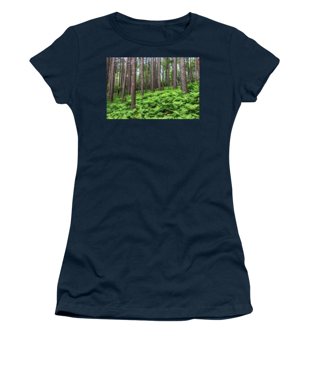 Ferns Women's T-Shirt featuring the photograph Amongst the Ferns by Mary Amerman