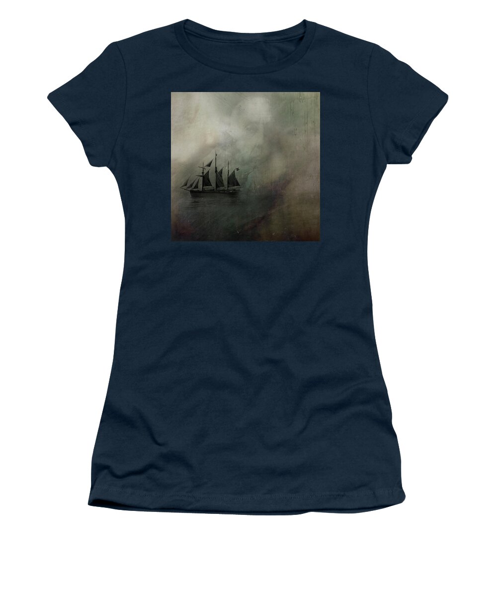 Roald Amundsen Women's T-Shirt featuring the digital art Amundsen And Fram by No Alphabet