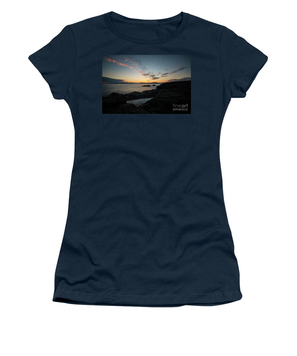 Anacortes Women's T-Shirt featuring the photograph Anacortes Tidepool Sky Window by Mike Reid