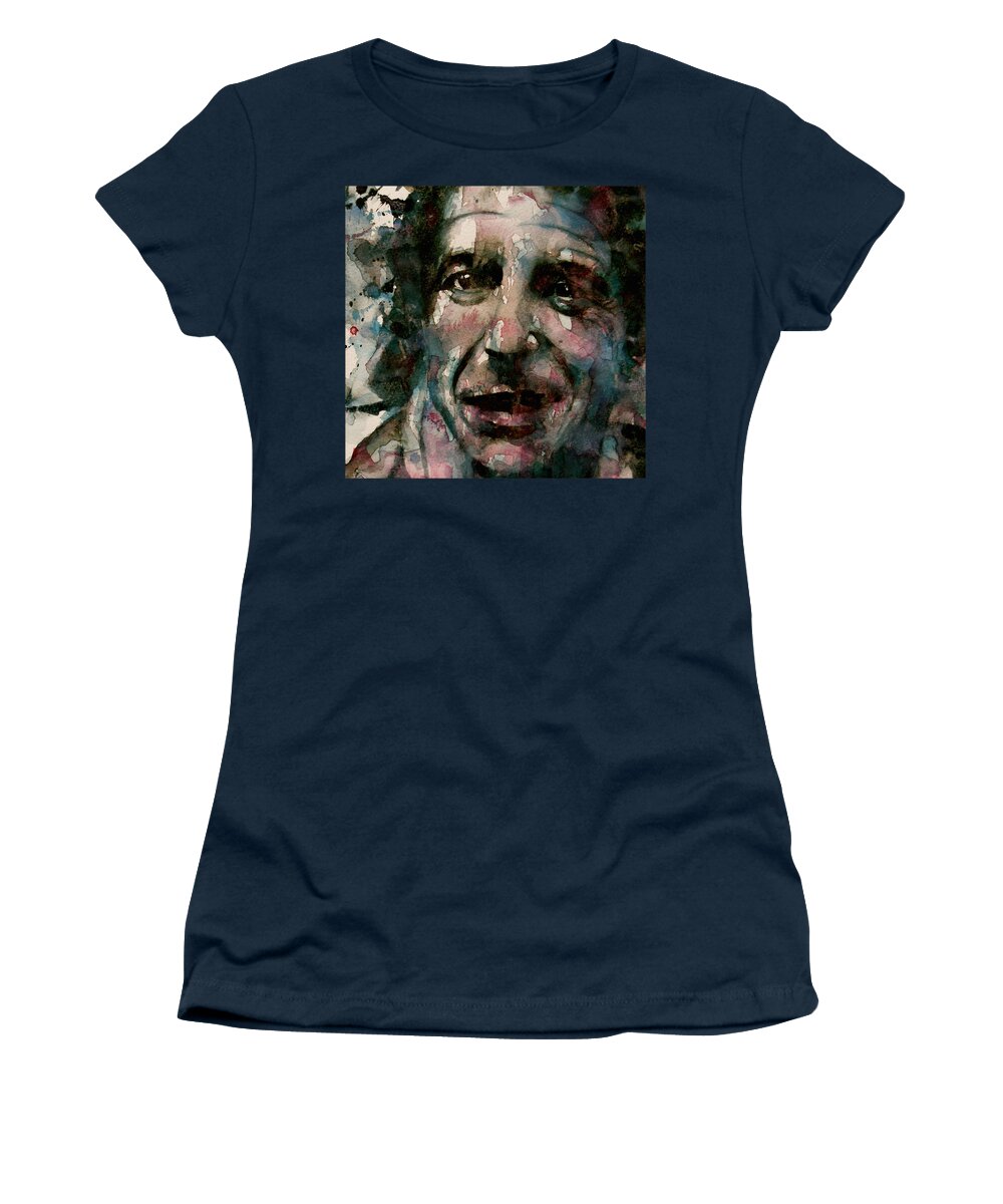 Leonard Cohen Women's T-Shirt featuring the painting And She Feeds You Tea And Oranges That Come All The Way From China by Paul Lovering