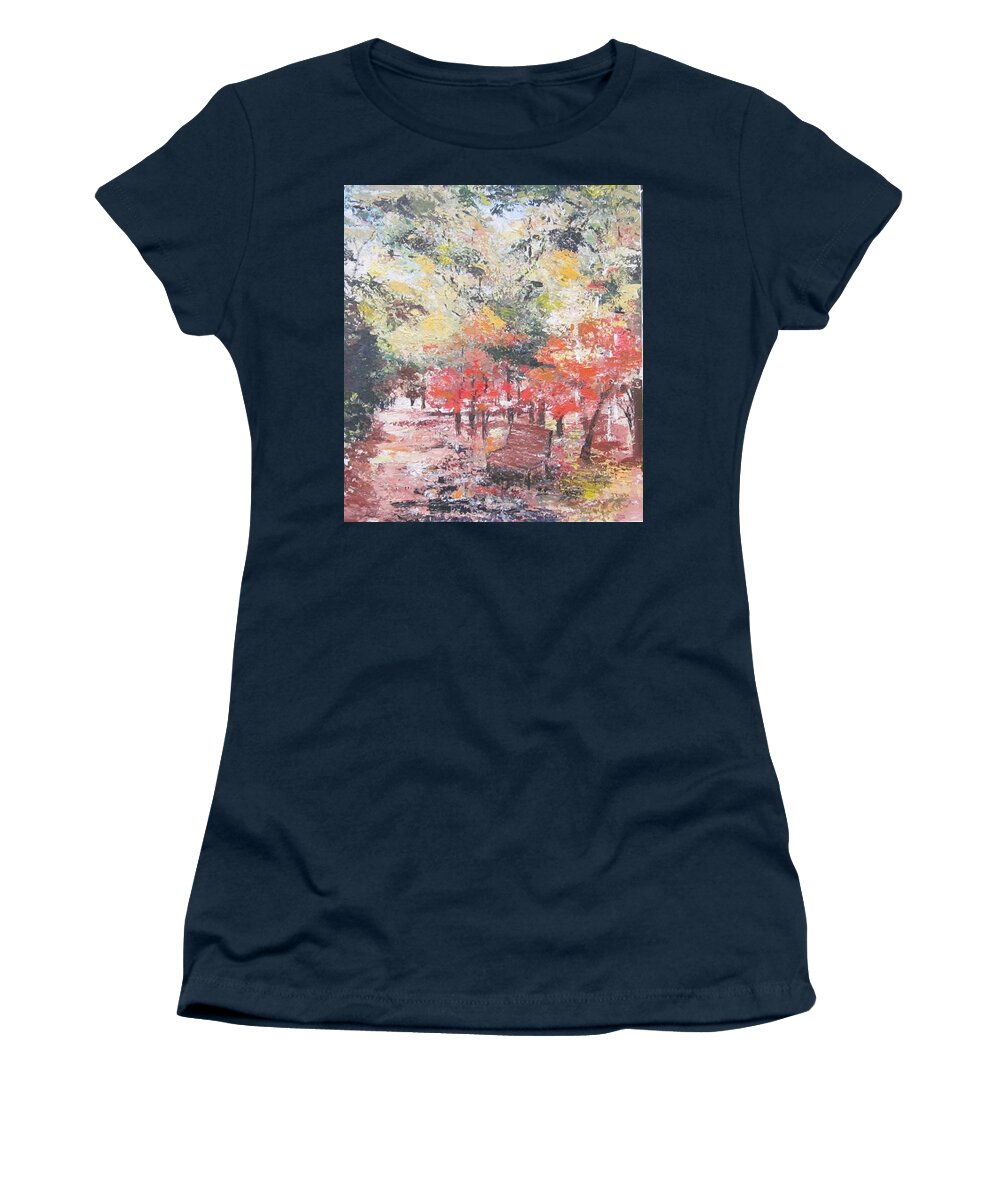 Painting Women's T-Shirt featuring the painting And Then There Was Fall by Paula Pagliughi