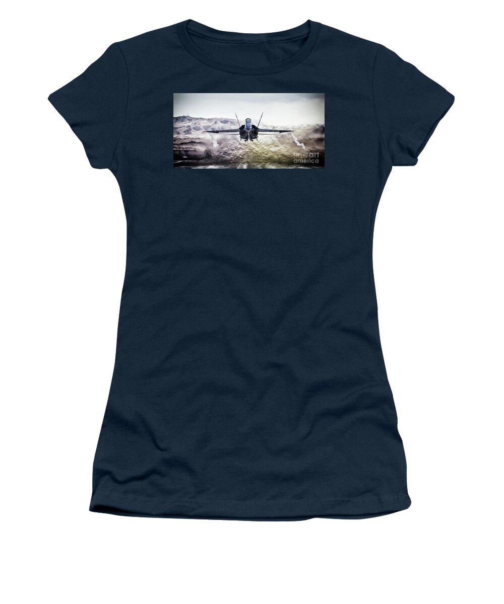 Blue Angels Women's T-Shirt featuring the digital art Angel Gets Airbirne by Airpower Art