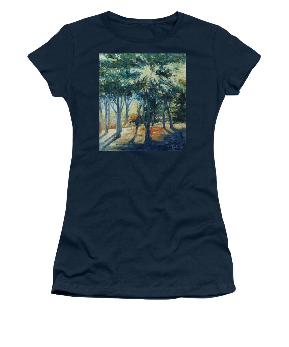 Trees Women's T-Shirt featuring the painting Angel rays by Rick Nederlof
