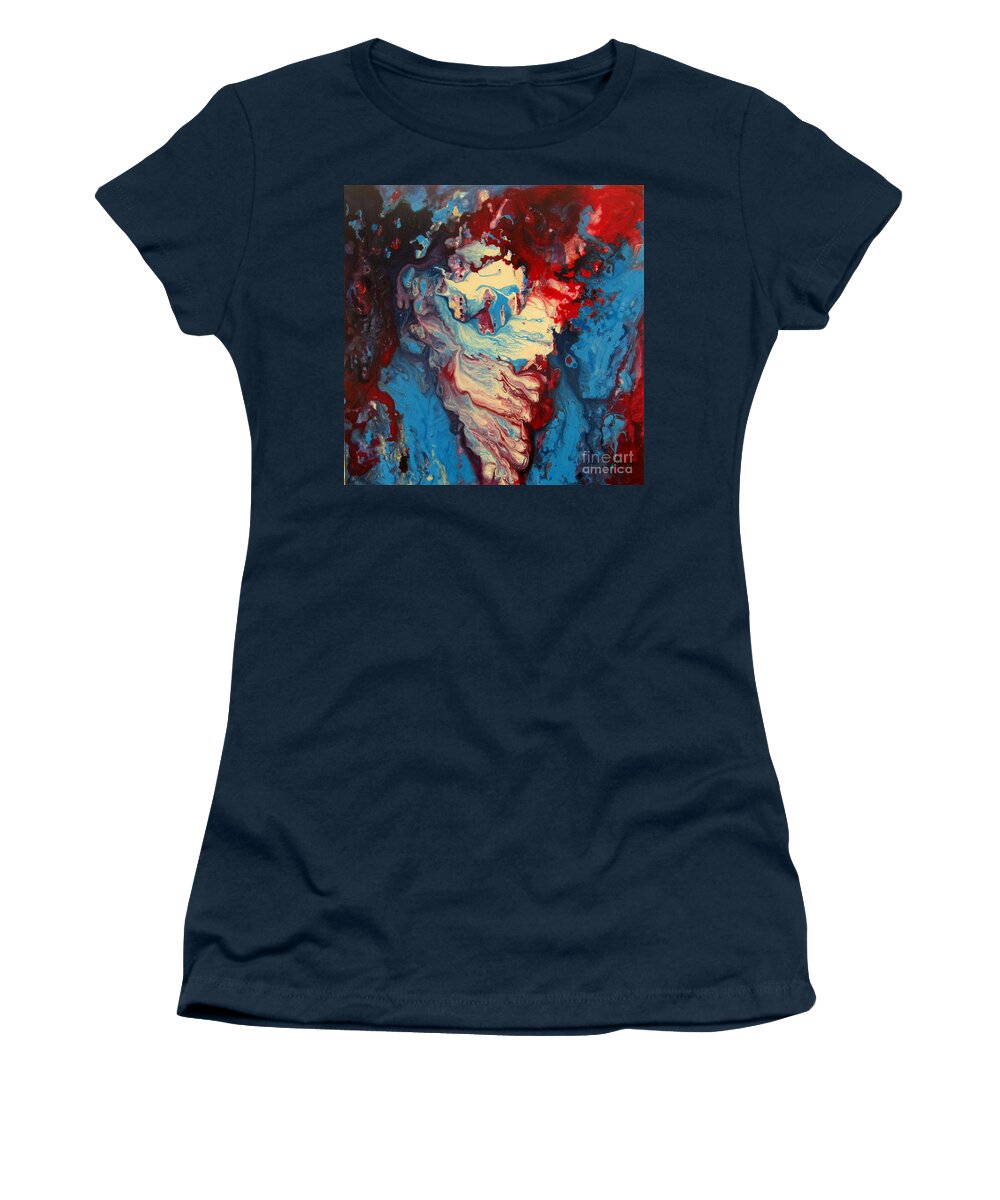Abstract Women's T-Shirt featuring the painting Angelic Realm by Valerie Travers