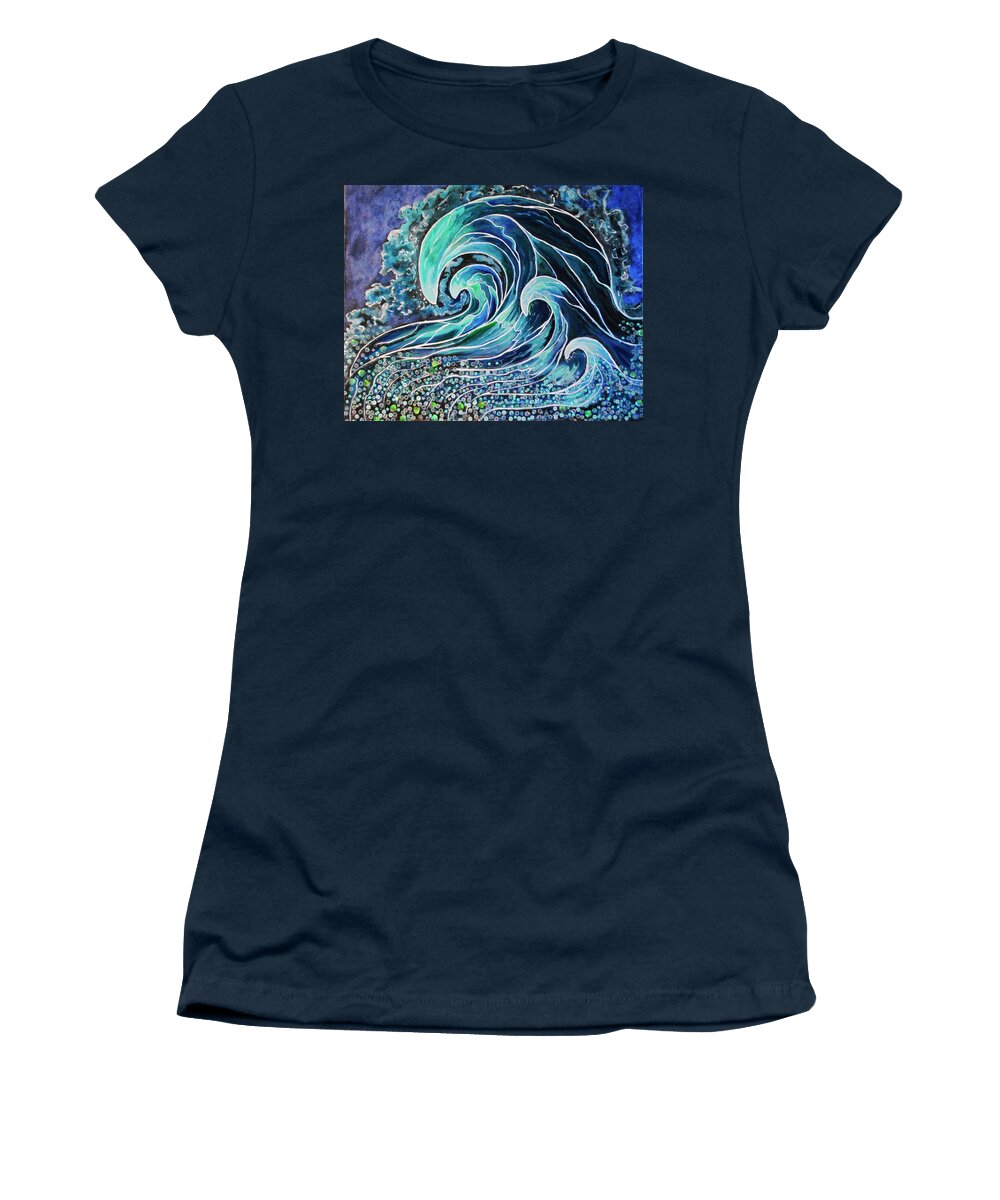 Waves Women's T-Shirt featuring the painting Another Cool Wave by Patricia Arroyo