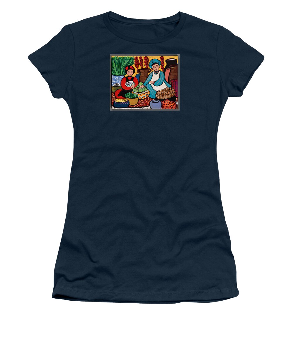 Potatoes Women's T-Shirt featuring the painting Another Day at the Market by Susie Grossman