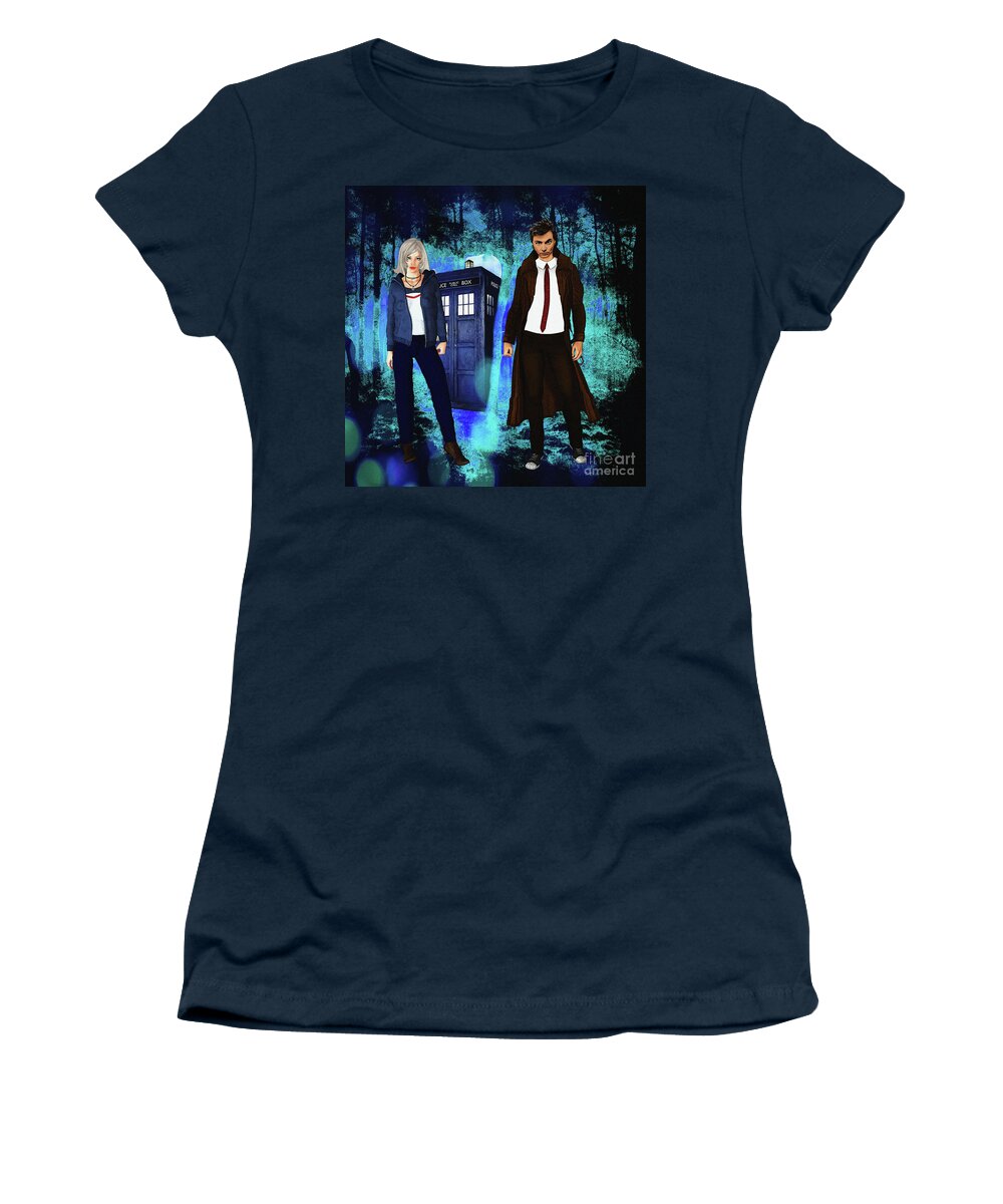 Doctor Who Women's T-Shirt featuring the digital art Another Unknown Adventure by Digital Art Cafe