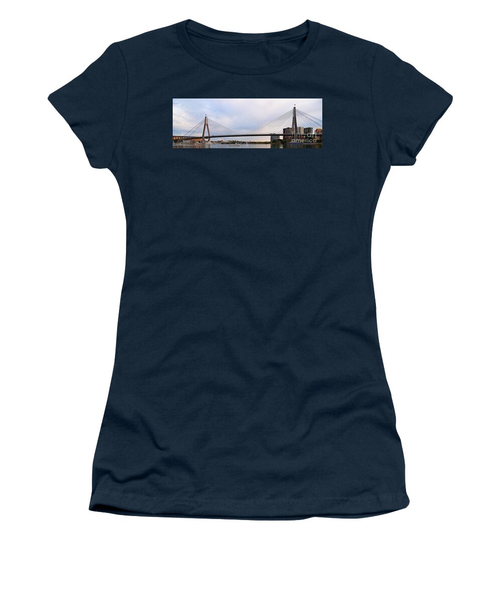 Eights Women's T-Shirt featuring the photograph Anzac Bridge. Sydney. by Geoff Childs