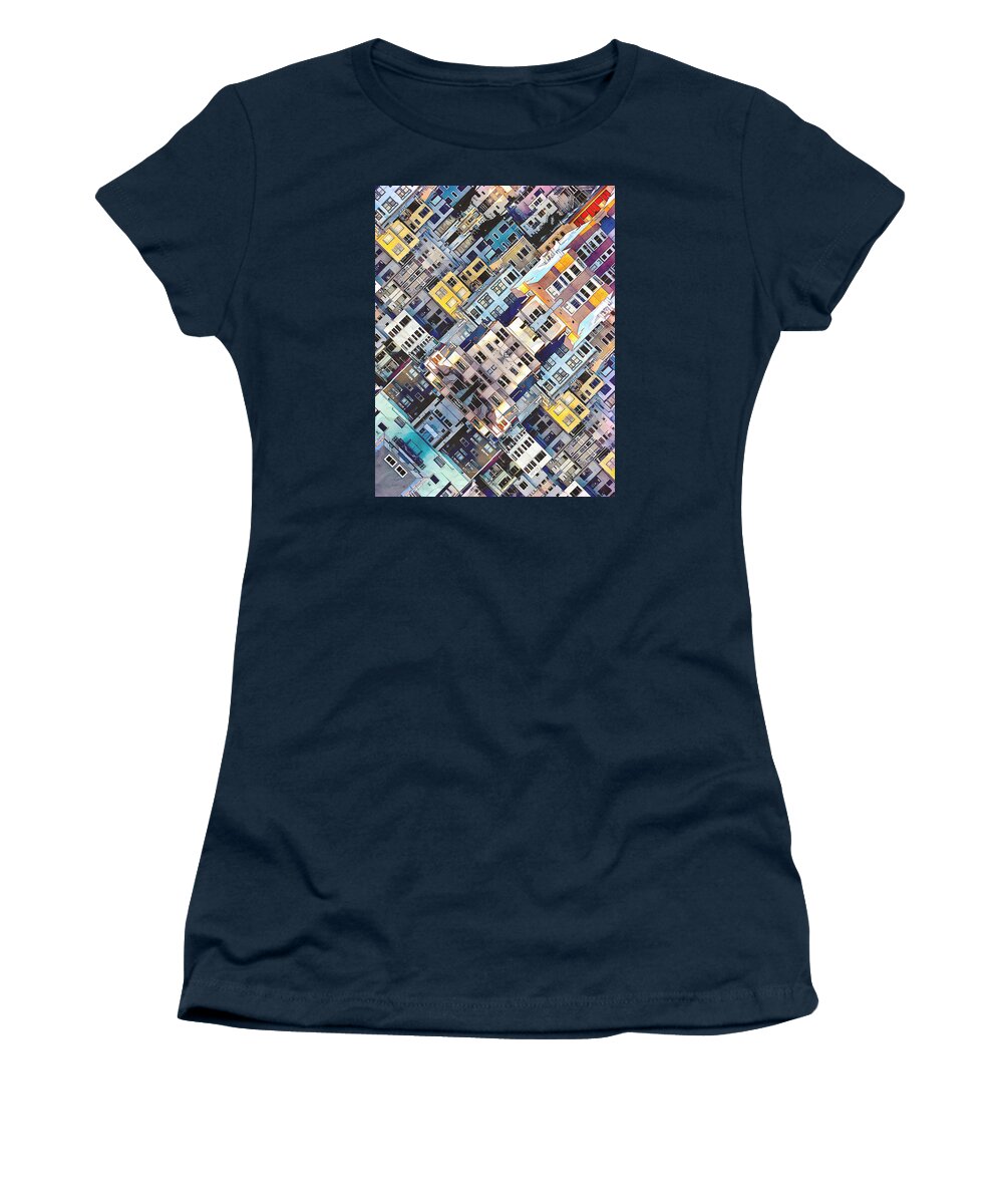 City Women's T-Shirt featuring the photograph Apartments In The City by Phil Perkins