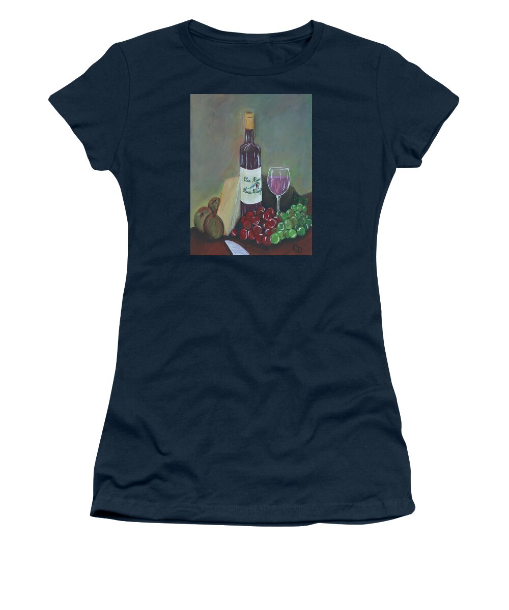  Aperitif & Appetizer Ingredients Women's T-Shirt featuring the painting Aperitif And Appetizer Ingredients by Gail Daley