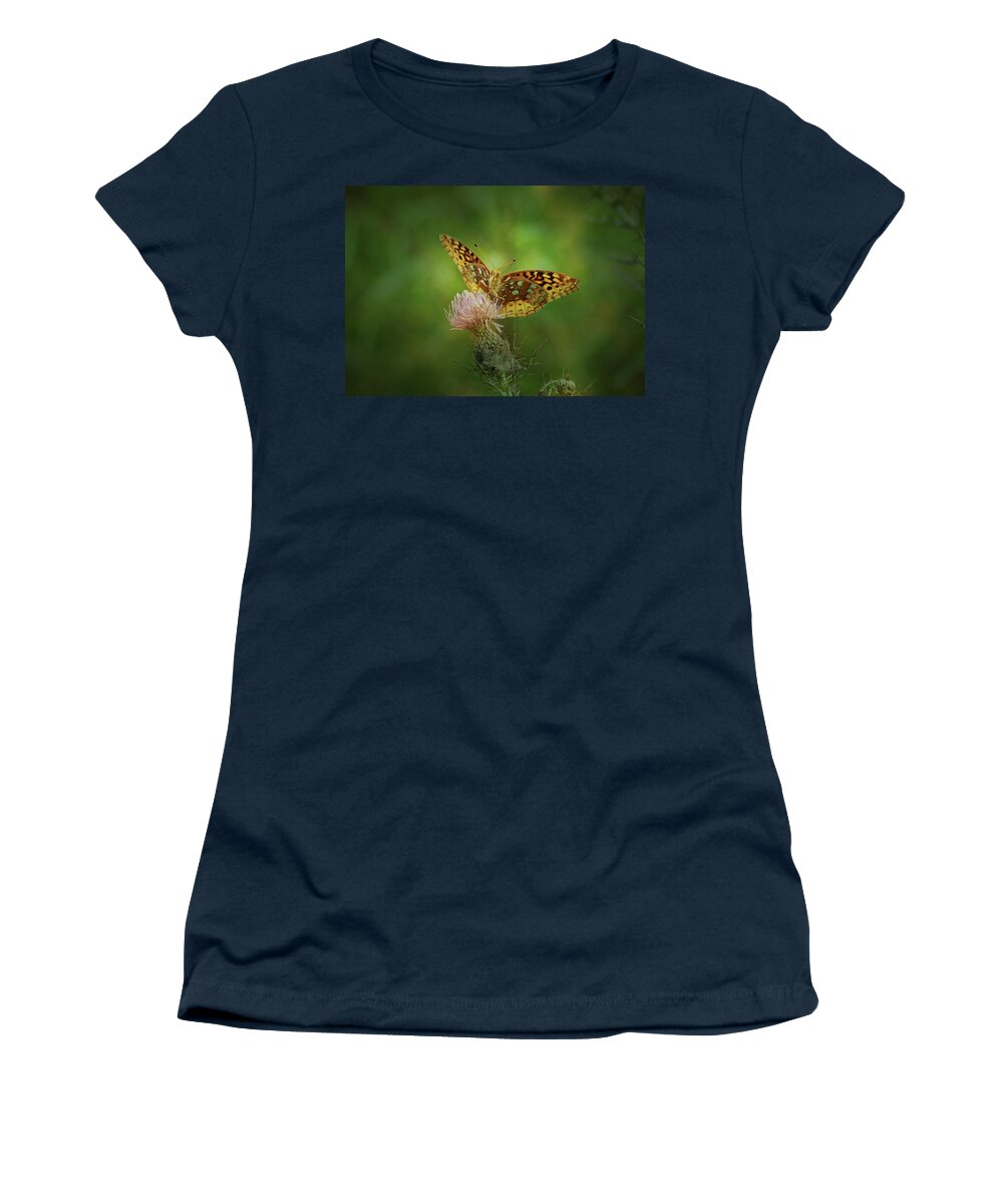 Butterfly Women's T-Shirt featuring the photograph Aphrodite Fritillary Butterfly by Sandy Keeton