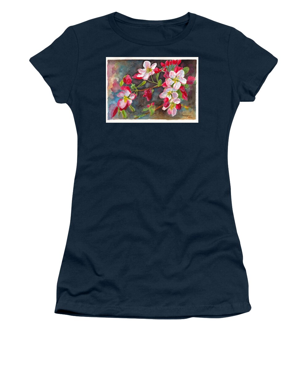 Blossom Women's T-Shirt featuring the painting Apple Blossom 2 by Dai Wynn