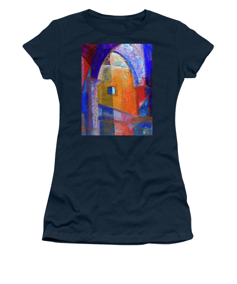 Architectural Design Women's T-Shirt featuring the painting Arches And Window by Walter Fahmy