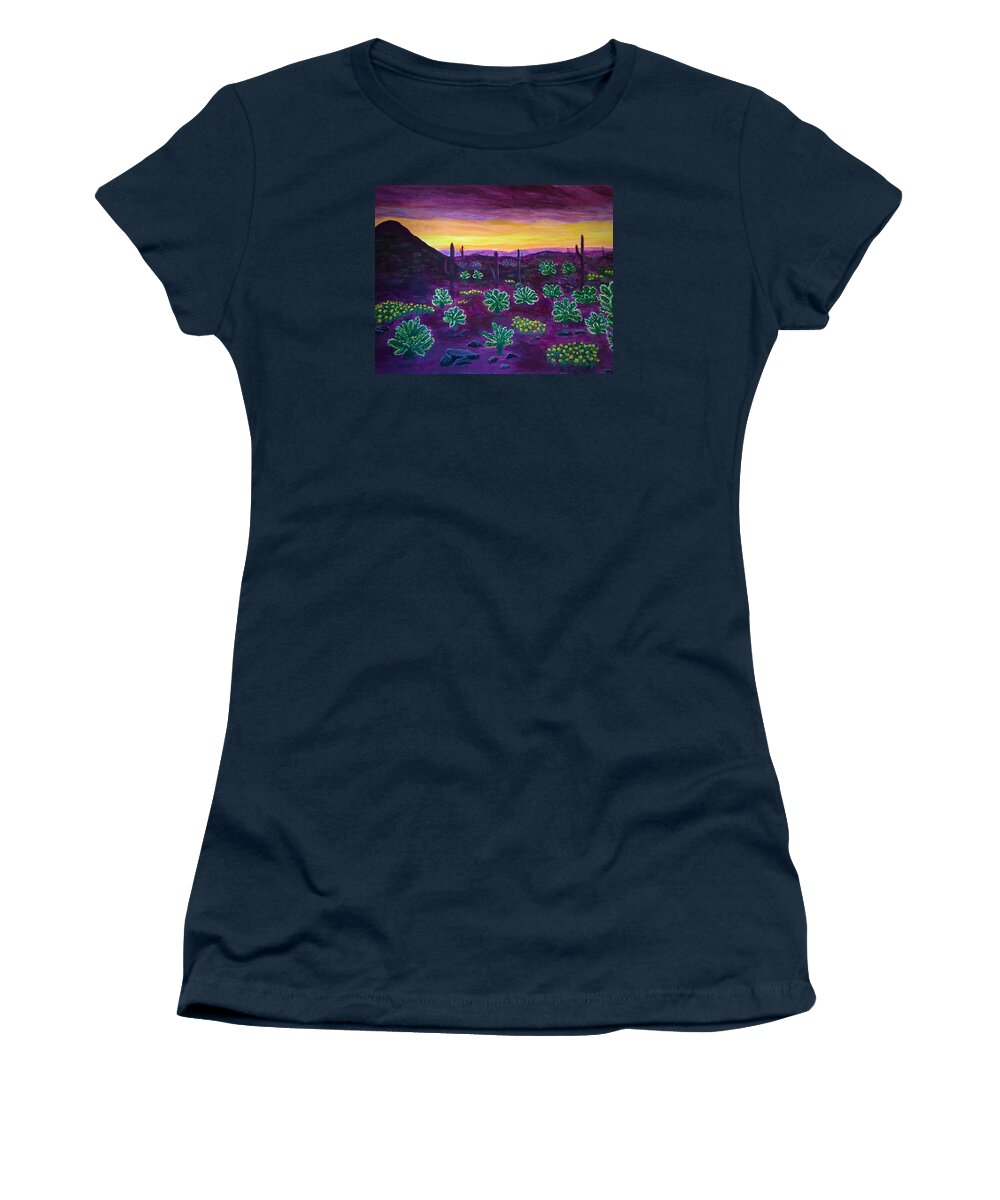 Phoenix Women's T-Shirt featuring the painting Arizona Landscape by Anne Sands